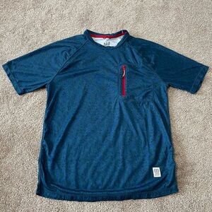 Topo Designs River Short Sleeve Shirt Blue Terrazzo Men’s Size Medium